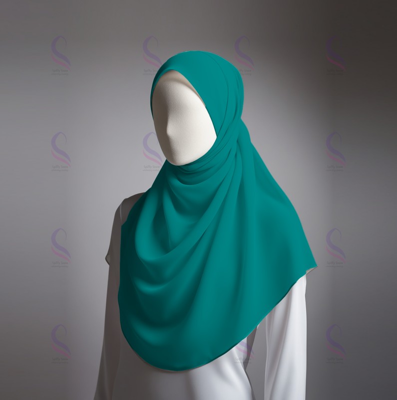 Dark Cyan Chiffon Sheila (Hijab)