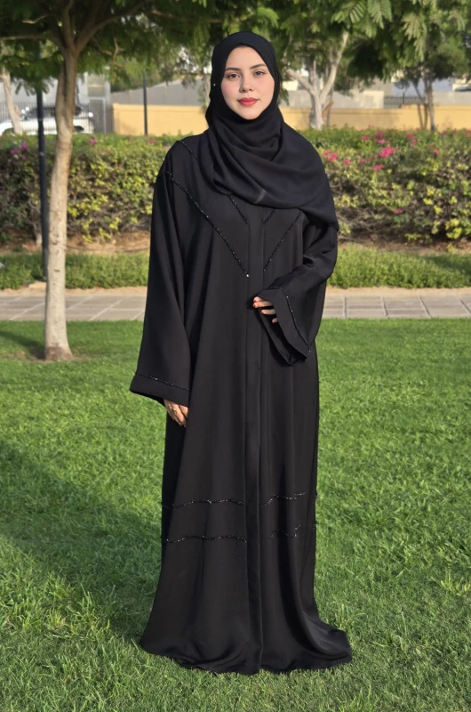 Black Crystal Abaya for Women