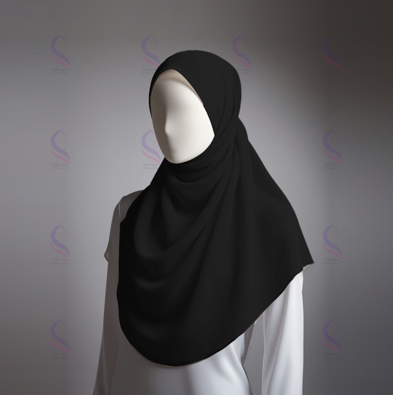 Black Chiffon Sheila (Hijab)