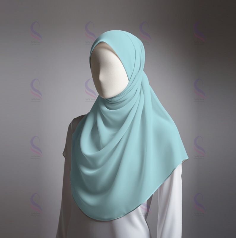 Powder Blue Chiffon Sheila (Hijab)