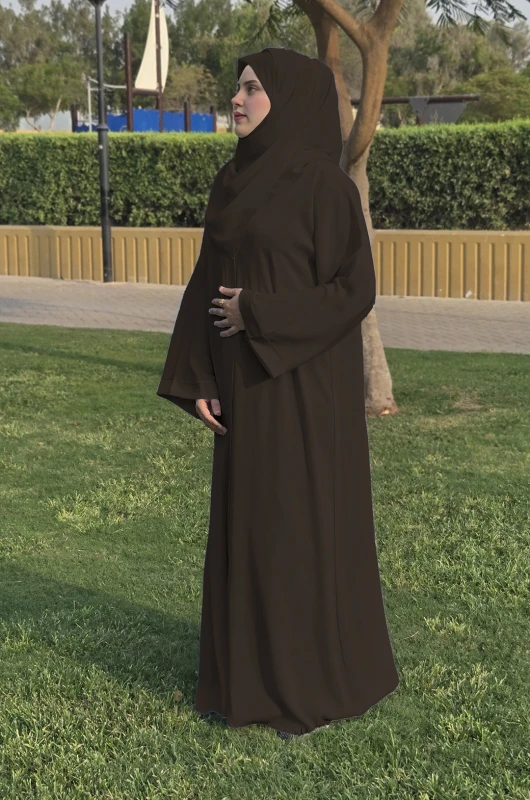Saddle Brown Plain Abaya