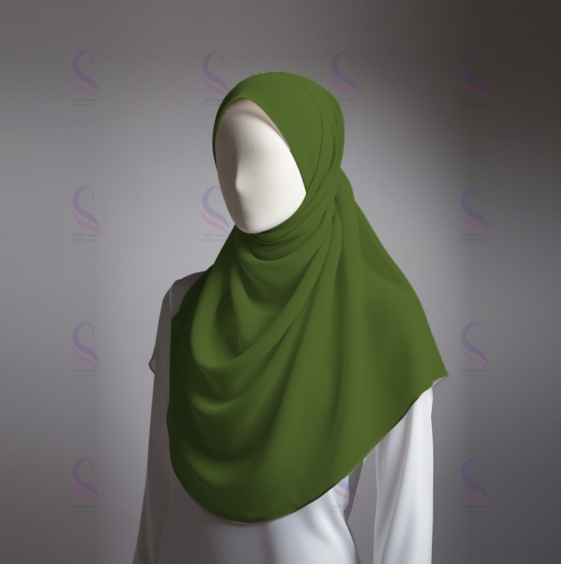 Dark Olive Green Chiffon Sheila (Hijab)