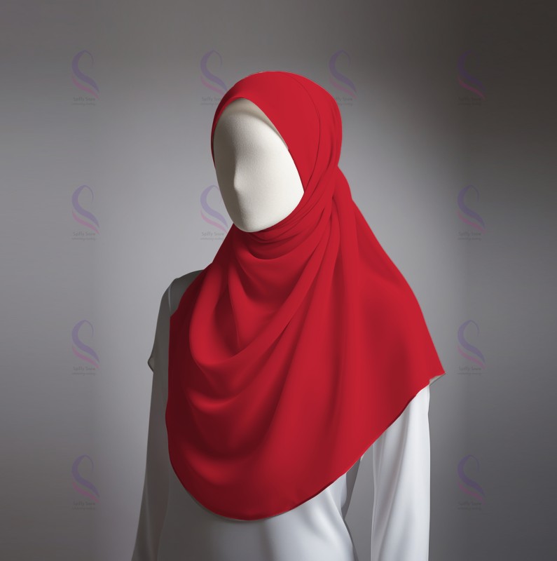 Red Chiffon Sheila (Hijab)